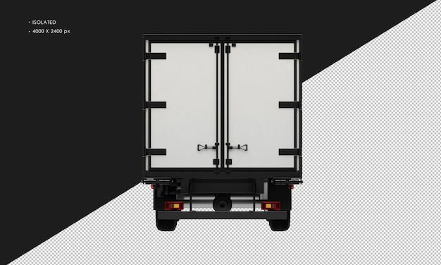 Camion bianco realistico isolato della scatola dalla vista posteriore