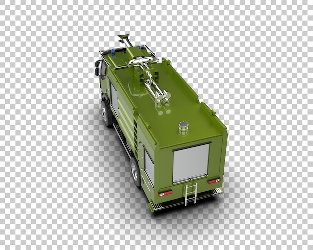 El camión de bomberos aislado en el fondo Ilustración de renderización 3D