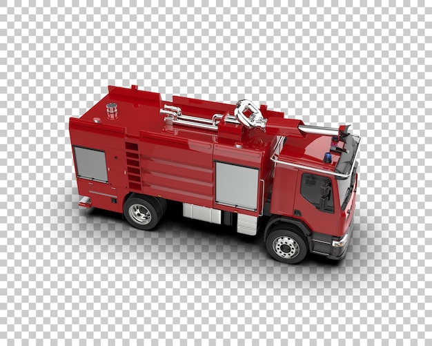 El camión de bomberos aislado en el fondo ilustración de renderización 3d