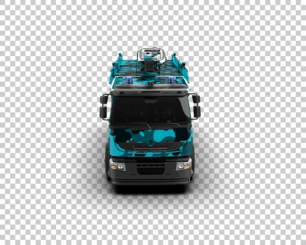 El camión de bomberos aislado en el fondo Ilustración de renderización 3D