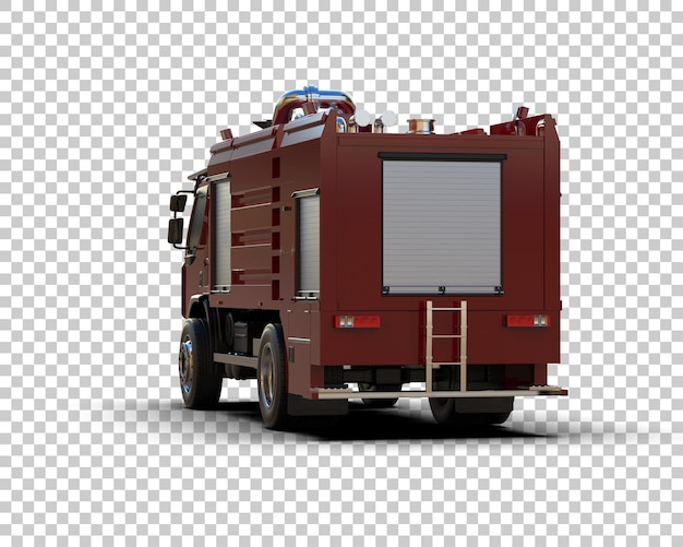 El camión de bomberos aislado en el fondo Ilustración de renderización 3D