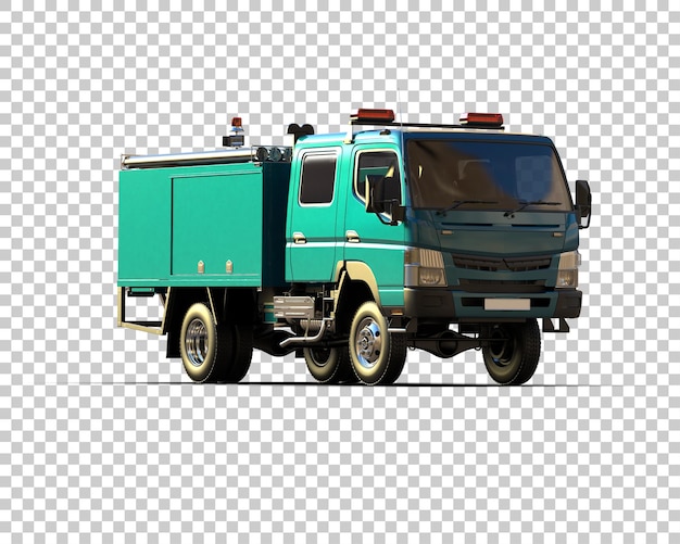 El camión de bomberos aislado en el fondo Ilustración de renderización 3D