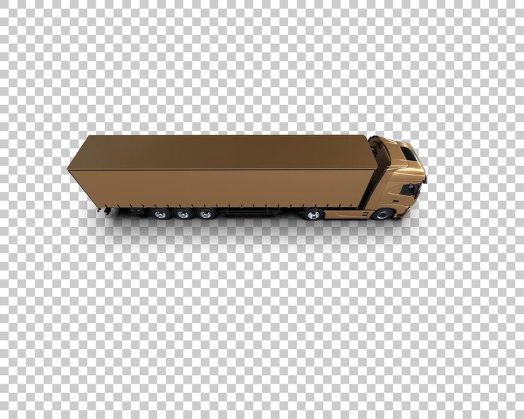 PSD el camión de carga aislado en el fondo de la ilustración de renderización 3d