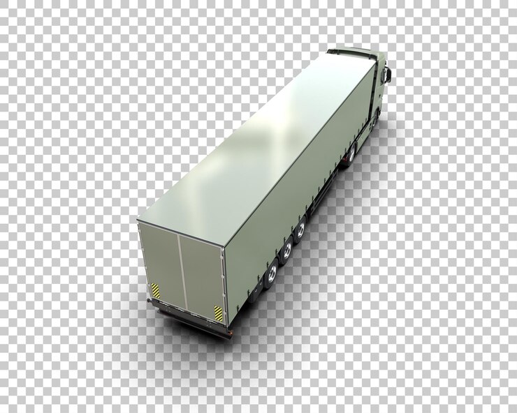 PSD el camión de carga aislado en el fondo de la ilustración de renderización 3d