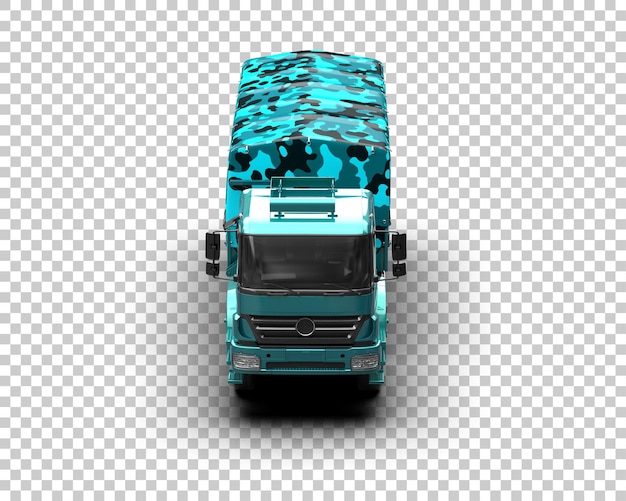 El camión de carga aislado en el fondo de la ilustración de renderización 3D