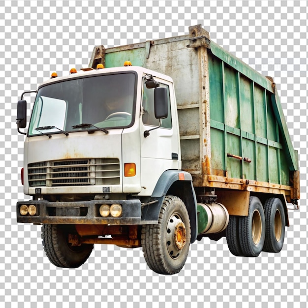 PSD camion de déchets sur un fond transparent