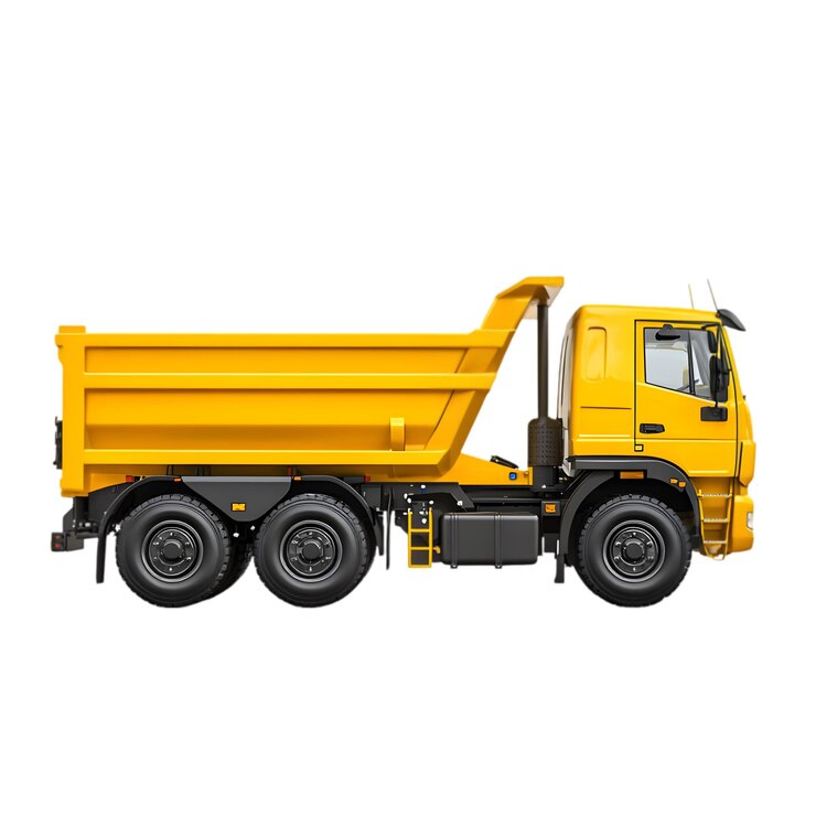 PSD camión de descarga amarillo para la construcción y el transporte pesado