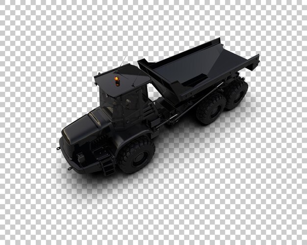 Camión de descarga articulado aislado en el fondo Ilustración de renderización 3D