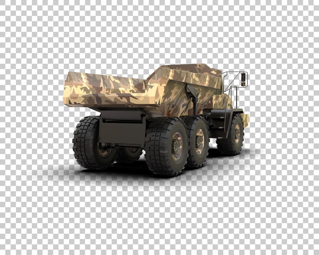 Camión de descarga articulado aislado en el fondo Ilustración de renderización 3D