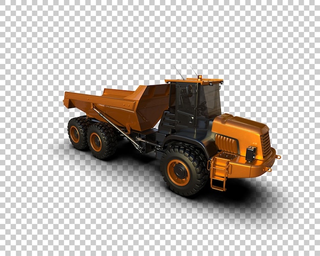 Camión de descarga articulado aislado en el fondo Ilustración de renderización 3D