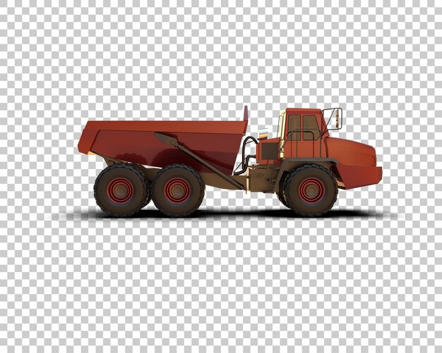 Camión de descarga articulado aislado en el fondo Ilustración de renderización 3D
