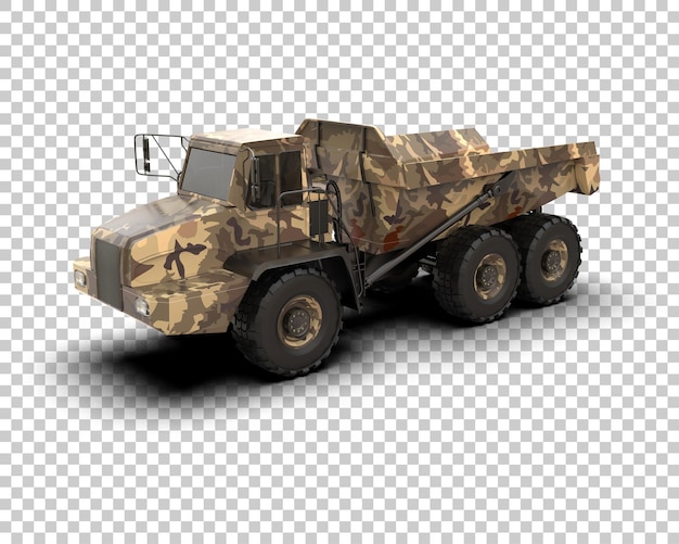 Camión de descarga articulado aislado en el fondo Ilustración de renderización 3D