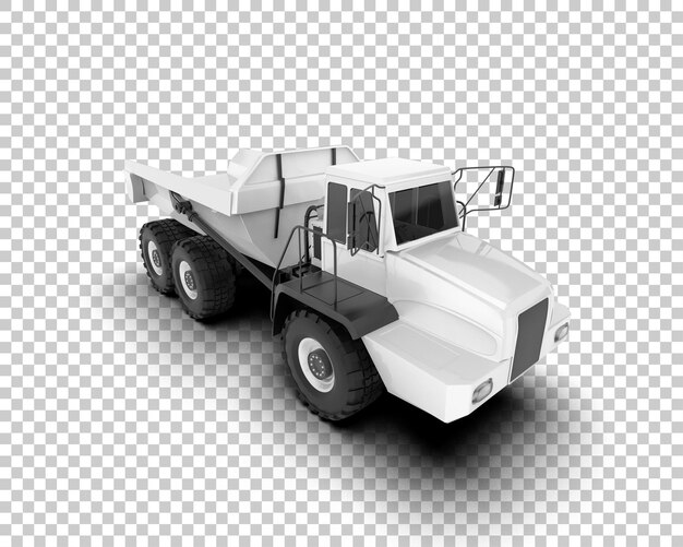 Camión de descarga articulado aislado en el fondo Ilustración de renderización 3D
