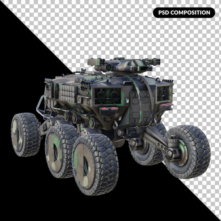 PSD camión del ejército aislado 3d