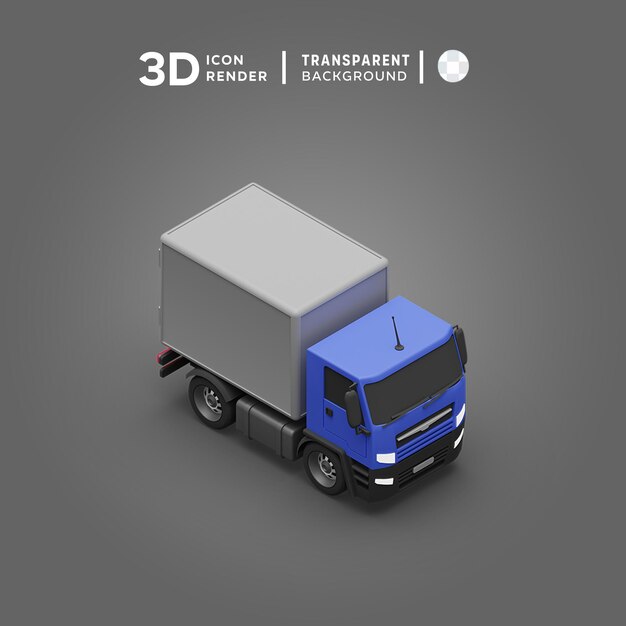 PSD camion illustration 3d rendu icône 3d coloré isolé