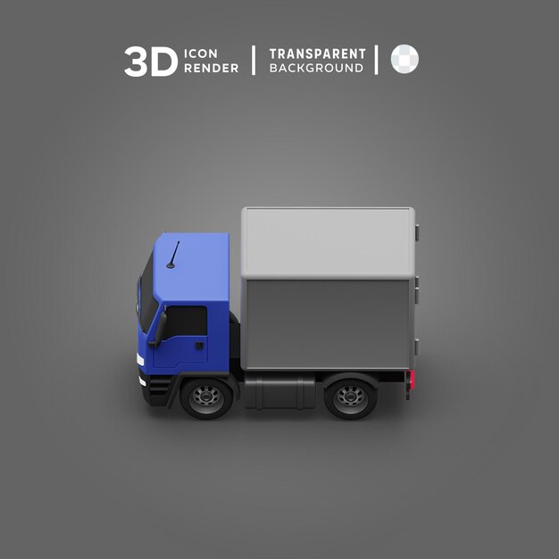 PSD camion illustration 3d rendu icône 3d coloré isolé