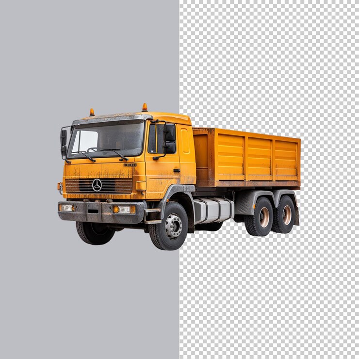 PSD el camión en la imagen png de fondo transparente.