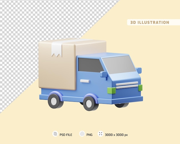 PSD camion livraison, 3d, illustration