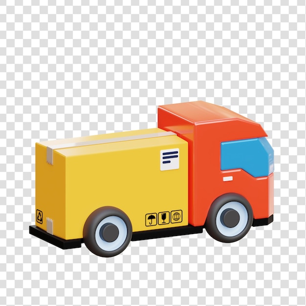 PSD camion de livraison de colis illustration 3d