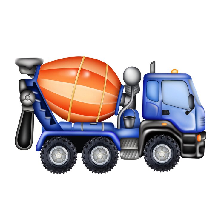 PSD camión mezclador de construcción