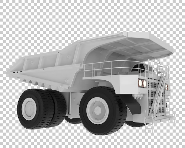 Camión de mina en la ilustración de renderizado 3d de fondo transparente