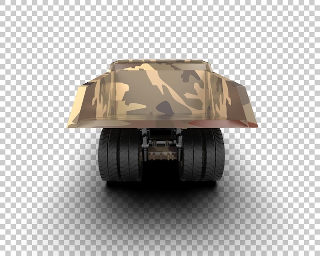 El camión de minería aislado en el fondo de la ilustración de renderización 3D