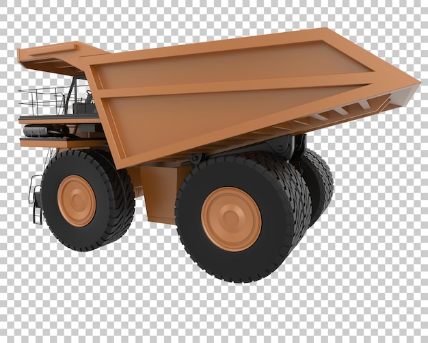 Camión minero sobre fondo transparente Ilustración de renderizado 3d
