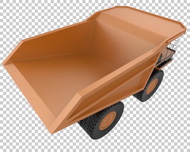 Camión minero sobre fondo transparente ilustración de renderizado 3d