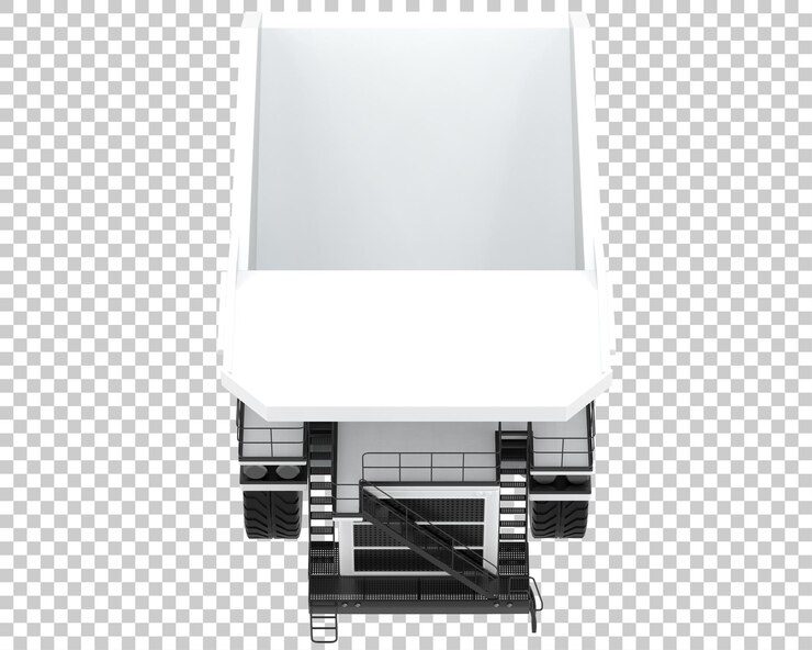 PSD camión minero sobre fondo transparente ilustración de renderizado 3d