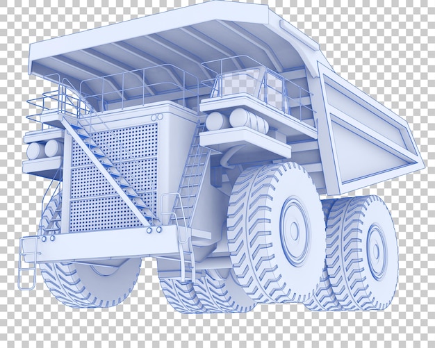 Camion Minier Sur Fond Transparent Illustration De Rendu 3d