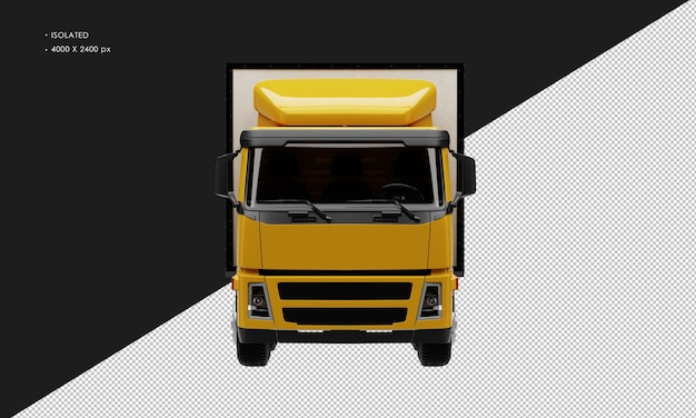 PSD camion orange réaliste isolé de la vue de face