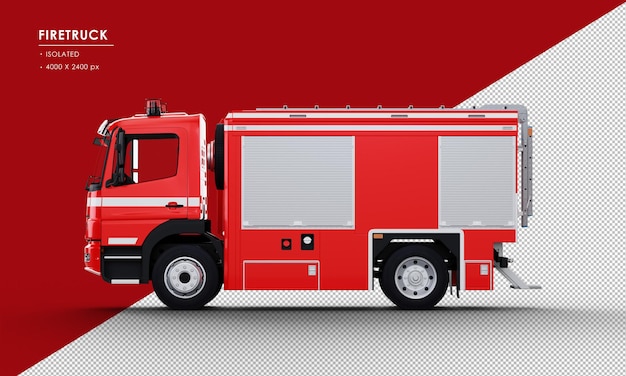 Camion de pompier rouge isolé à partir de la vue latérale gauche