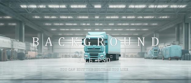 Camion-remorque Bleu à L'intérieur D'un Entrepôt Industriel