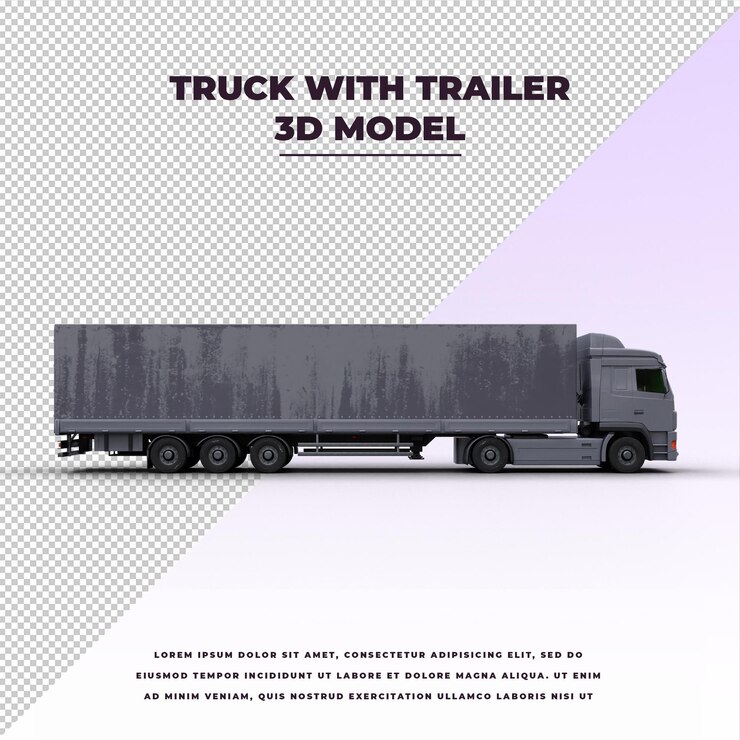 PSD camion avec remorque