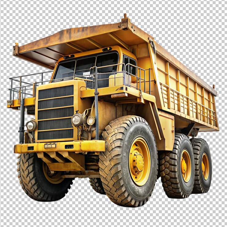 PSD camión de transporte de clase ultra sucio sobre un fondo transparente