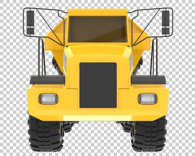 PSD camión volquete articulado sobre fondo transparente ilustración de renderizado 3d