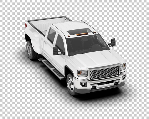 Camioncino bianco su sfondo trasparente 3d rendering illustrazione