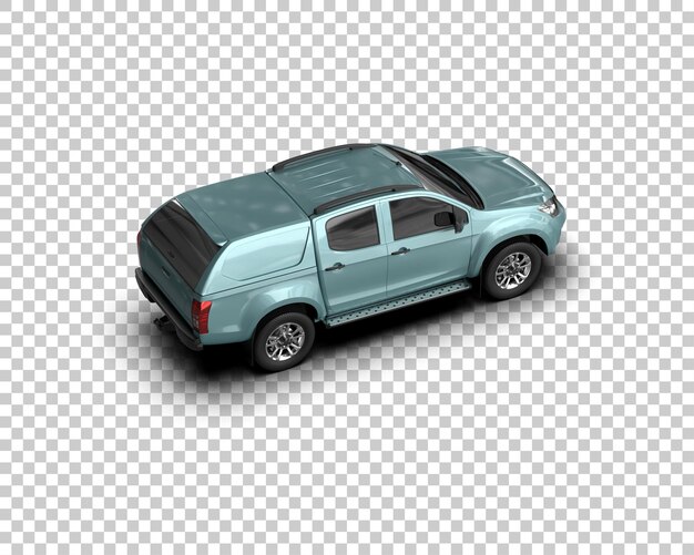 La camioneta aislada en el fondo de la ilustración de renderización 3D