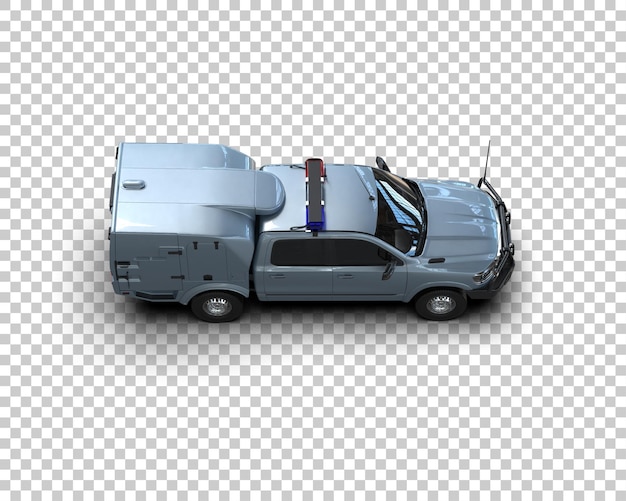 La camioneta aislada en el fondo de la ilustración de renderización 3D