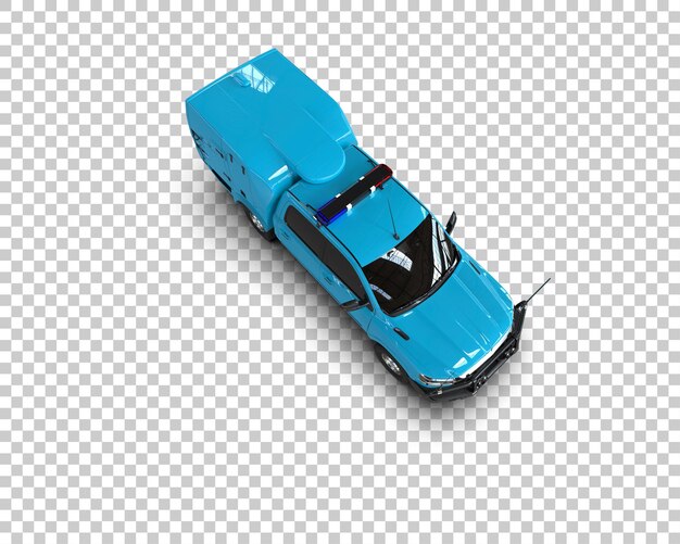 La camioneta aislada en el fondo de la ilustración de renderización 3D