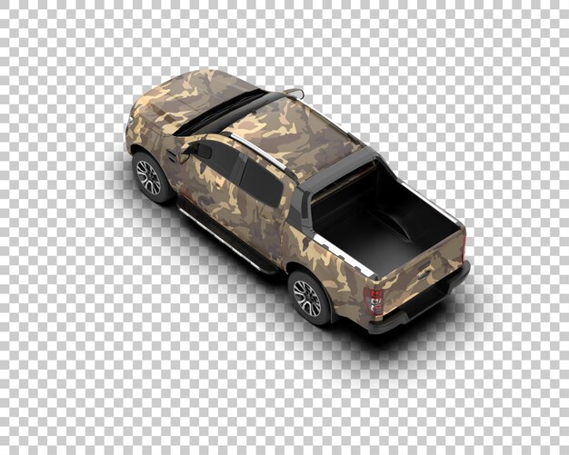 La camioneta aislada en el fondo de la ilustración de renderización 3D