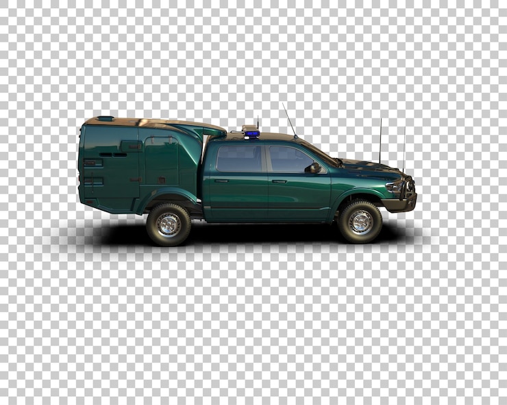 PSD la camioneta aislada en el fondo de la ilustración de renderización 3d