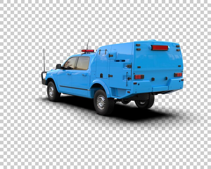 PSD la camioneta aislada en el fondo de la ilustración de renderización 3d