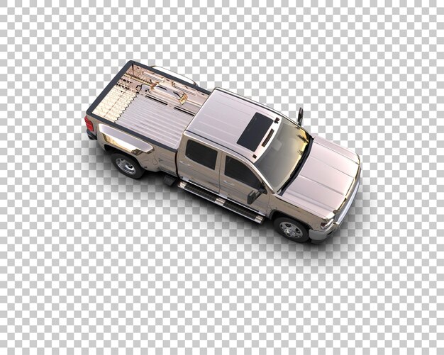 La camioneta aislada en el fondo de la ilustración de renderización 3D