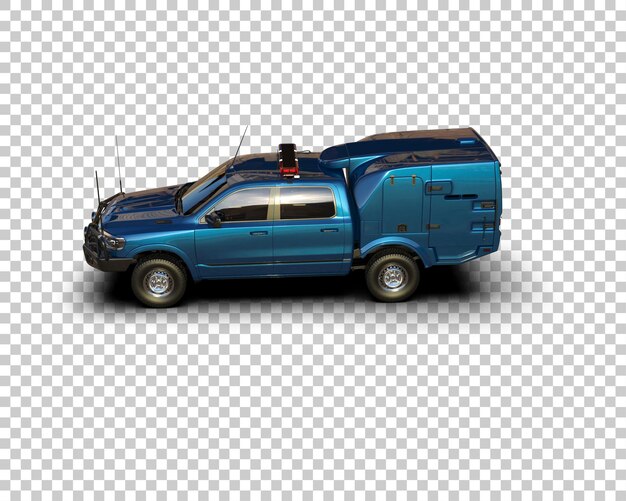 La camioneta aislada en el fondo de la ilustración de renderización 3D