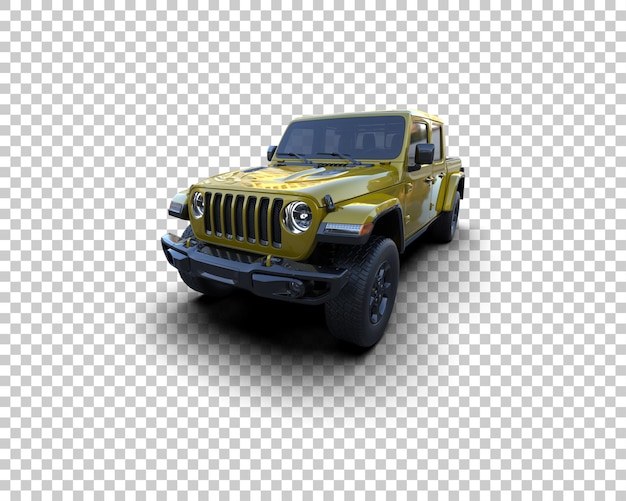La camioneta aislada en el fondo de la ilustración de renderización 3D
