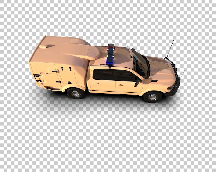 PSD la camioneta aislada en el fondo de la ilustración de renderización 3d