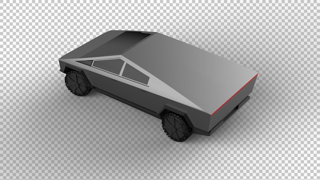 Una camioneta aislada en un fondo transparente Ilustración de renderización en 3D