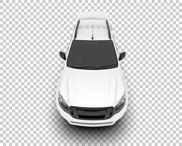 Camioneta blanca sobre fondo transparente Ilustración de renderizado 3d