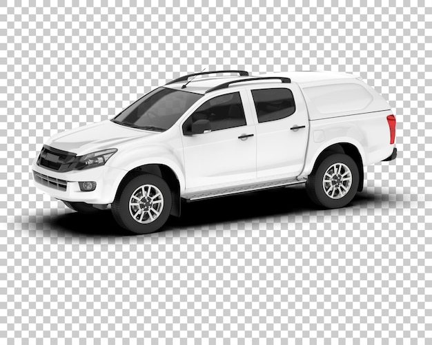 PSD camioneta blanca sobre fondo transparente ilustración de renderizado 3d